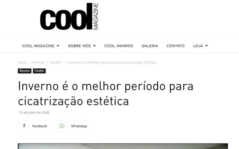 Cool Magazine — Inverno é o melhor período para cicatrização estética