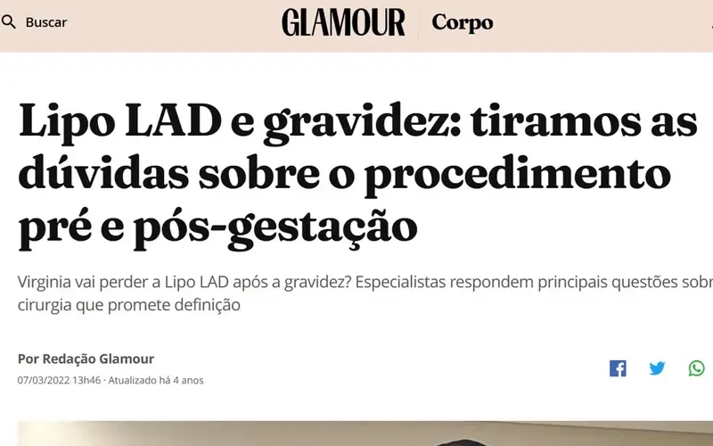 Glamour — Lipo LAD e gravidez: dúvidas sobre o procedimento pré e pós-gestação